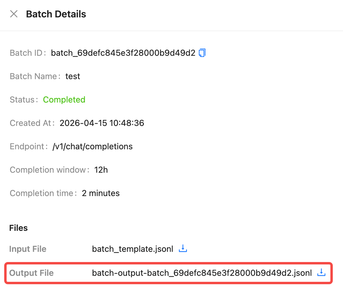 Batch details